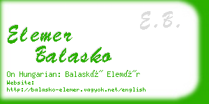 elemer balasko business card